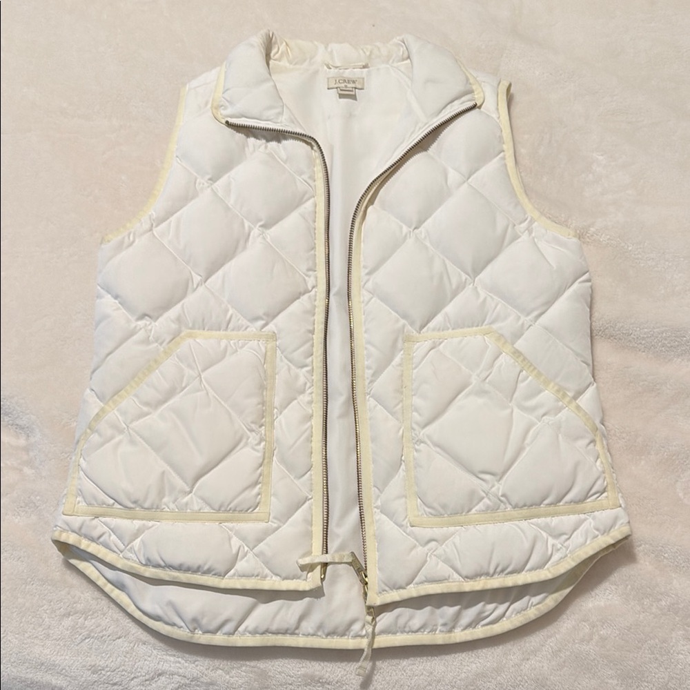 J.Crew Ivory Quilted Vest